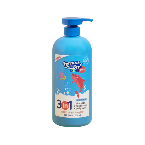 Gel de dus 3in1 cu parfum de piersica pentru copii, 1000ml | Formal Bee