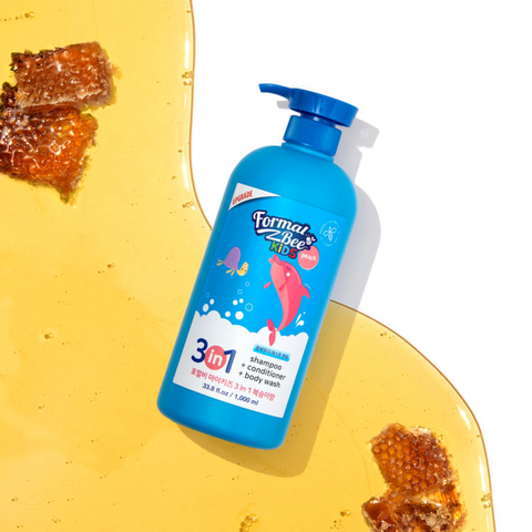 Gel de dus 3in1 cu parfum de piersica pentru copii, 1000ml | Formal Bee