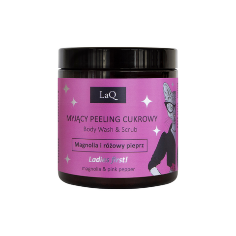 Gel de dus si peeling MAGNOLIE SI PIPER ROZ, 220g | LaQ