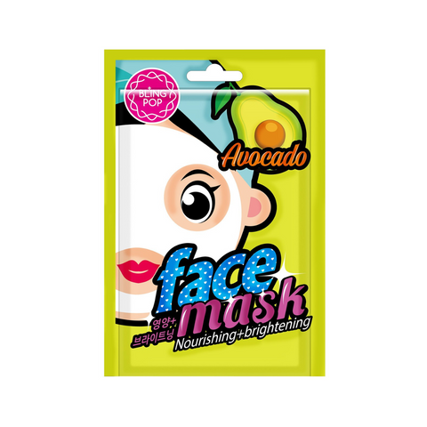 Masca tip servetel pentru hranire si luminozitate cu avocado, 20ml | Blingpop