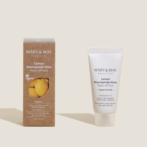 Masca tip wash-off cu extract de lamaie si niacinamide - mini, 30g | Mary and May