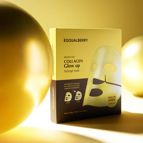 Masca de hidrogel pentru stralucire cu niacinamide si glutationa, 30g | Eqqualberry
