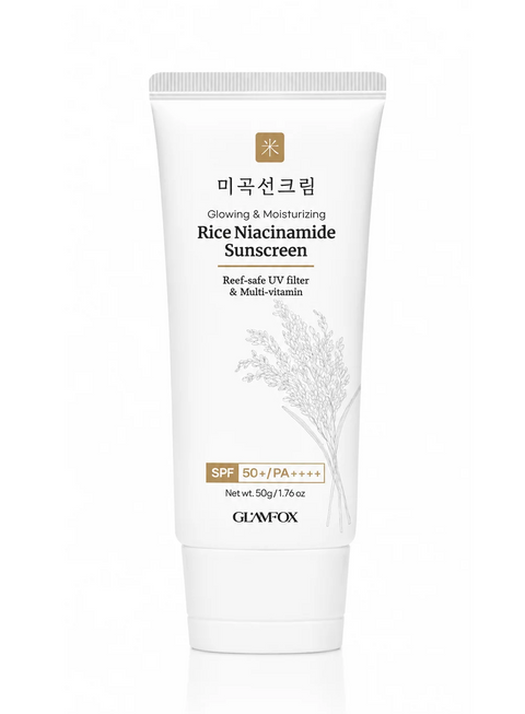 Crema de protectie solara cu orez si Niacinamide SPF 50+ PA++++, 50g | Glamfox