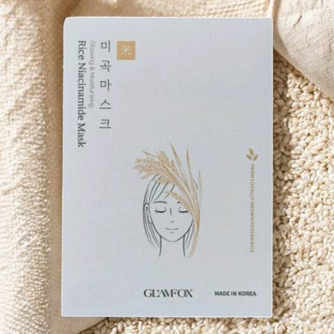 Masca tip servetel pentru luminozitate si stralucire cu orez si Niacinamide , 23ml | Glamfox