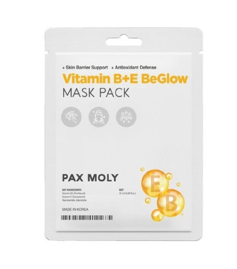 Masca tip servetel cu vitamina B+E pentru iluminare, 25ml | PaxMoly