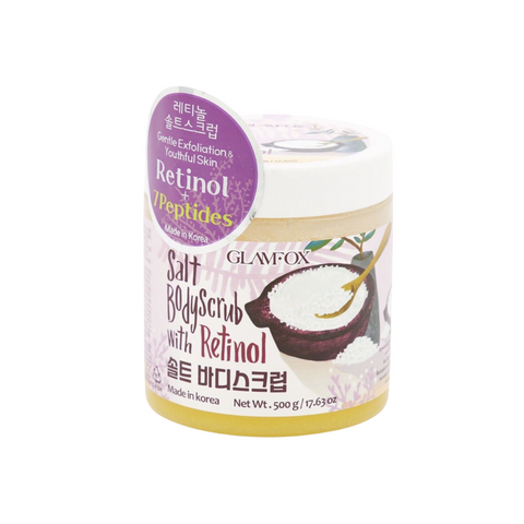 Scrub corporal pe baza de sare cu retinol, 500g | Glamfox