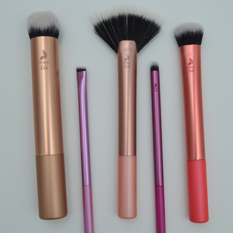 Set de pensule pentru machiaj x 5buc [creion+contur+evantai+fond de ten+eyeliner] | Nascita