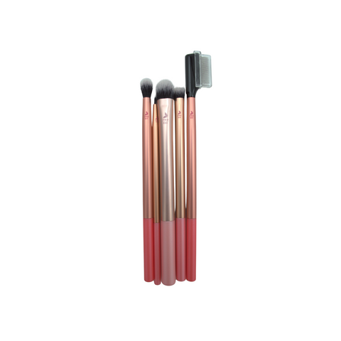 Set de pensule pentru machiaj x 5buc [pieptene sprancene+corector+fard+blend+eyeliner] | Nascita