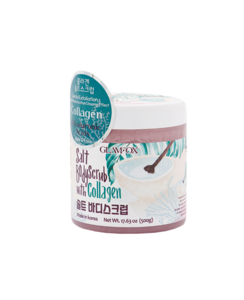 Salt-based body scrub with collagen, 500g | Glamfox