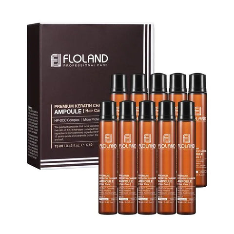 Ser tratament cu keratina pentru par deteriorat, 13ml*10 | Floland