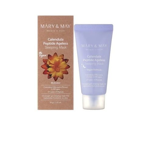 Masca pentru noapte cu galbenele si peptide, mini_30g  | Mary and May