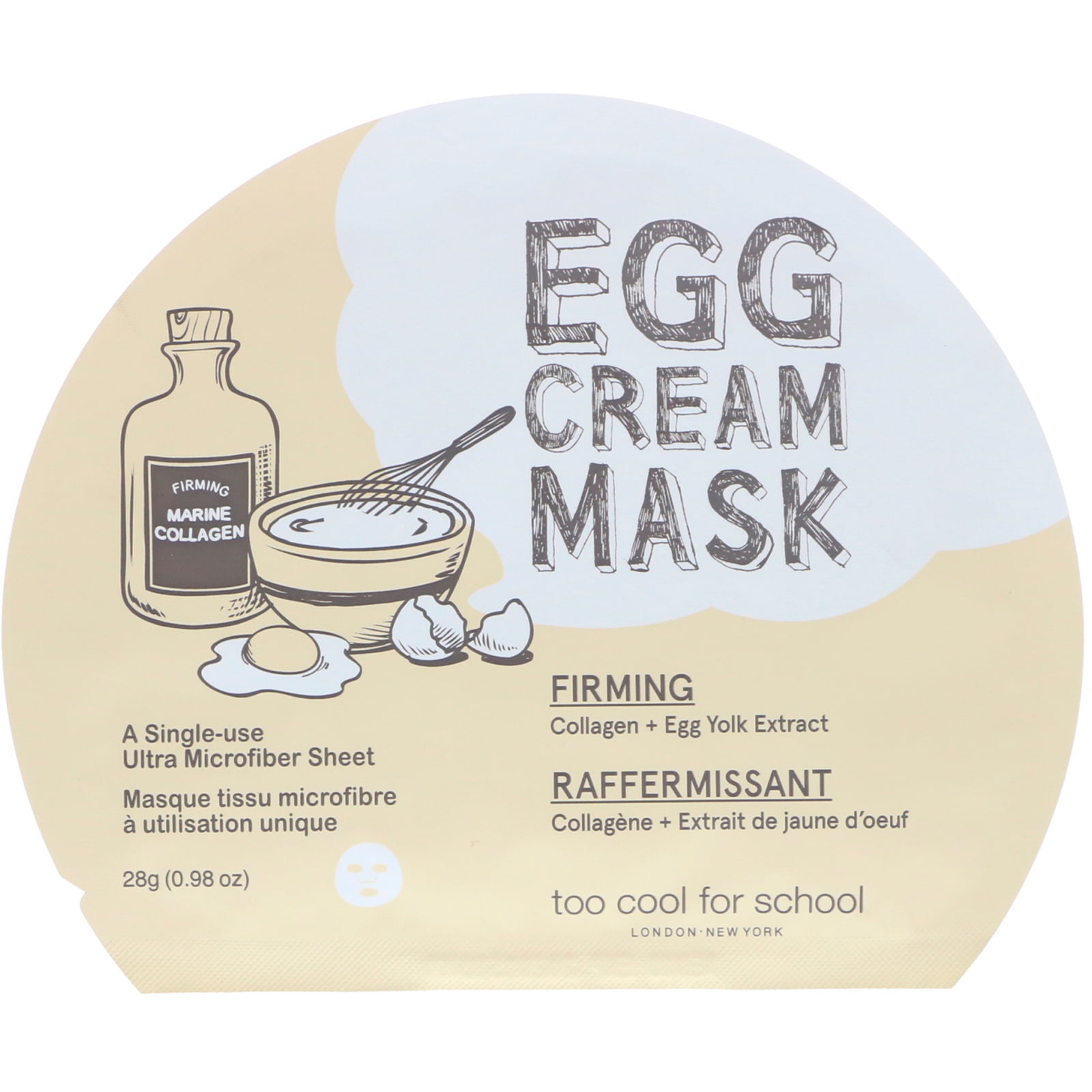 Masca tip servetel pentru fermitate Egg Cream | Too Cool For School my-k.ro/ imagine noua