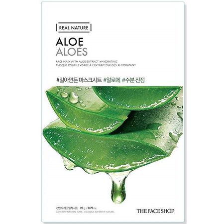 Real Nature Aloe Face Mask, 20g | The Face Shop (77190) my-k.ro/ imagine noua
