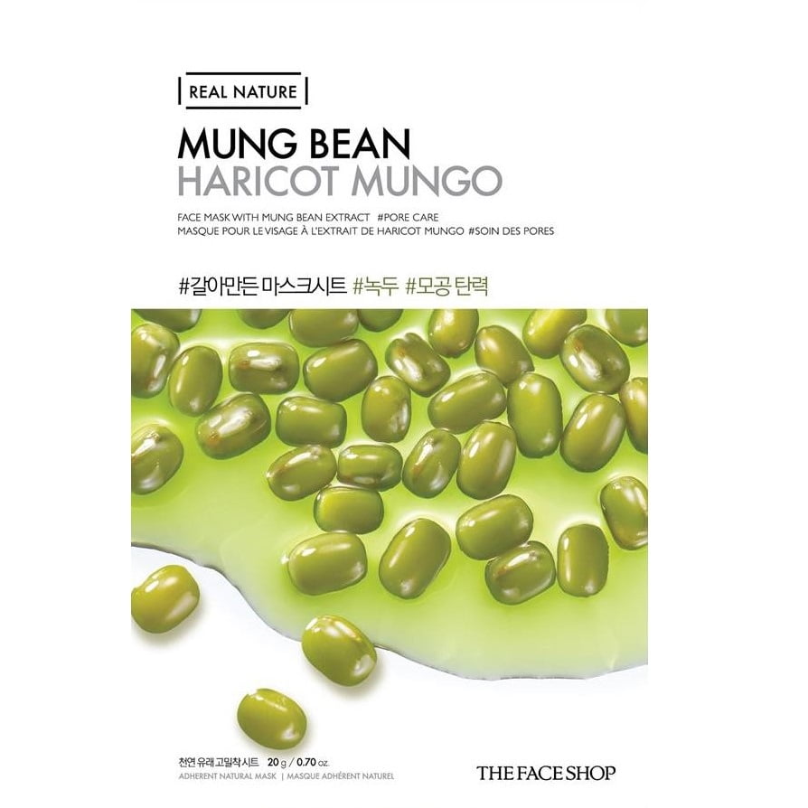 Real Nature Mung Bean Face Mask, 20g | The Face Shop my-k.ro/ imagine noua