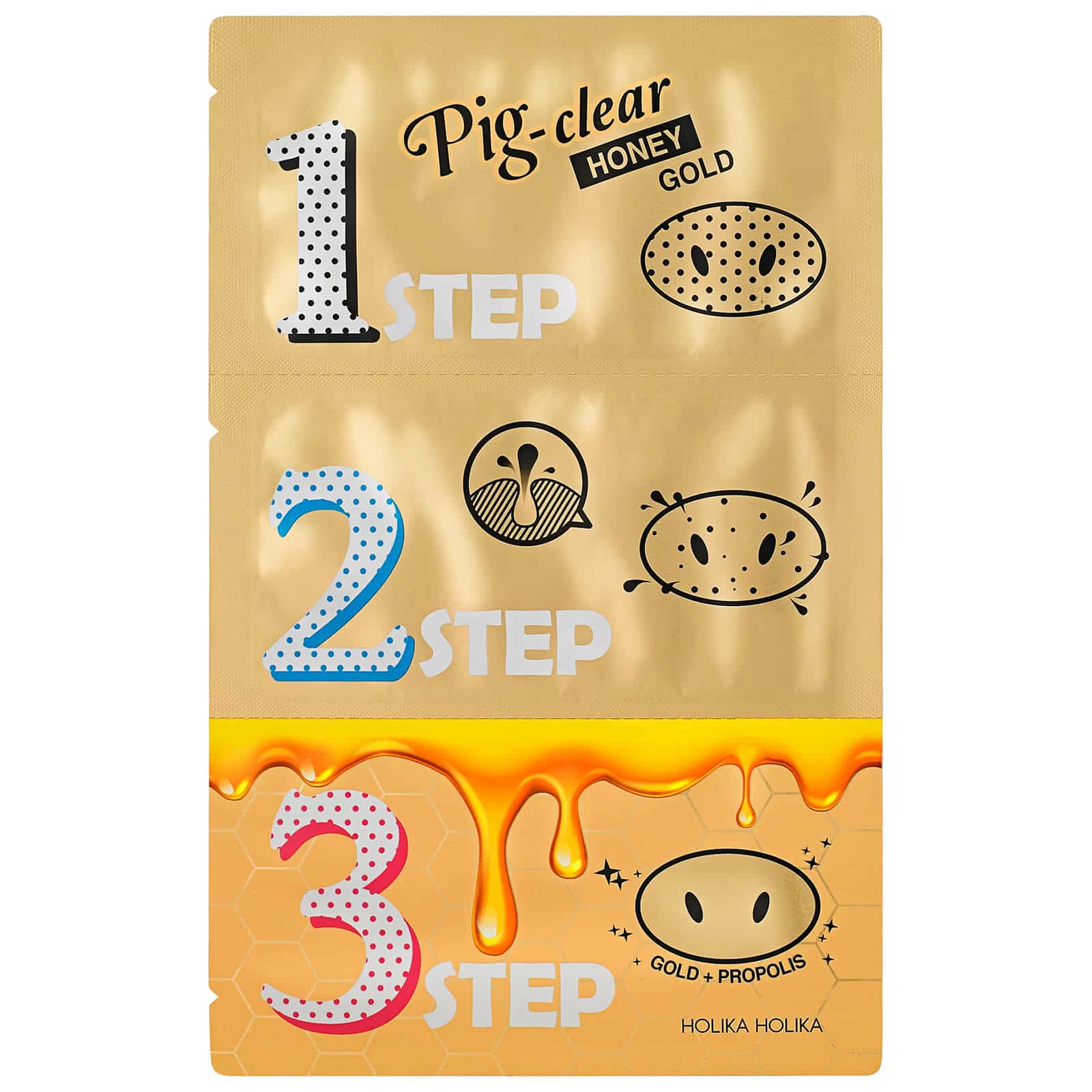 Pig Nose Clear Blackhead 3-Step Kit (Honey Gold) | Holika Holika HOLIKA HOLIKA imagine noua