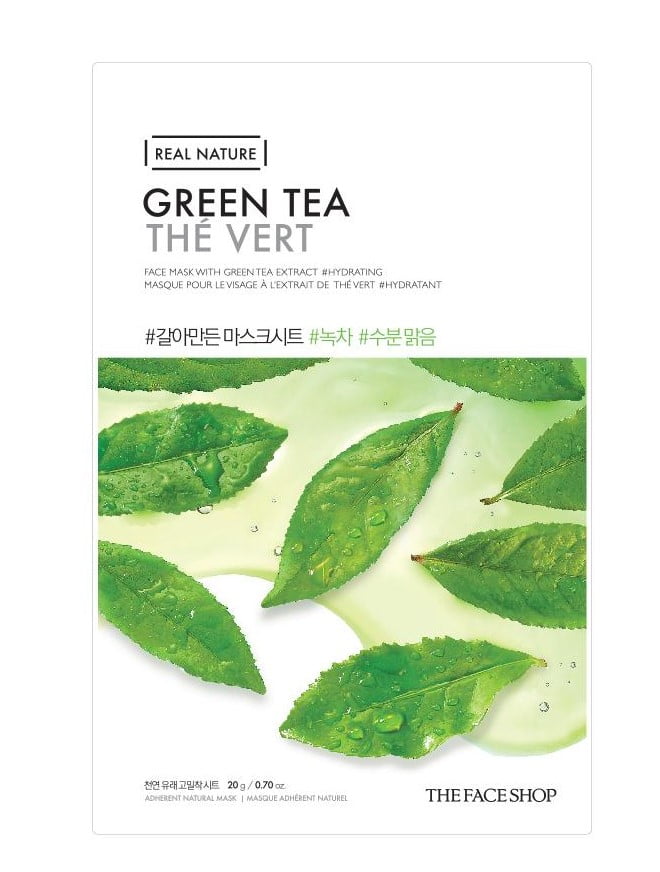 Real Nature Green Tea Face Mask, 20g | The Face Shop my-k.ro/ imagine noua